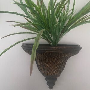 Plant Flower Arrangement Wall Hanging Container EUC